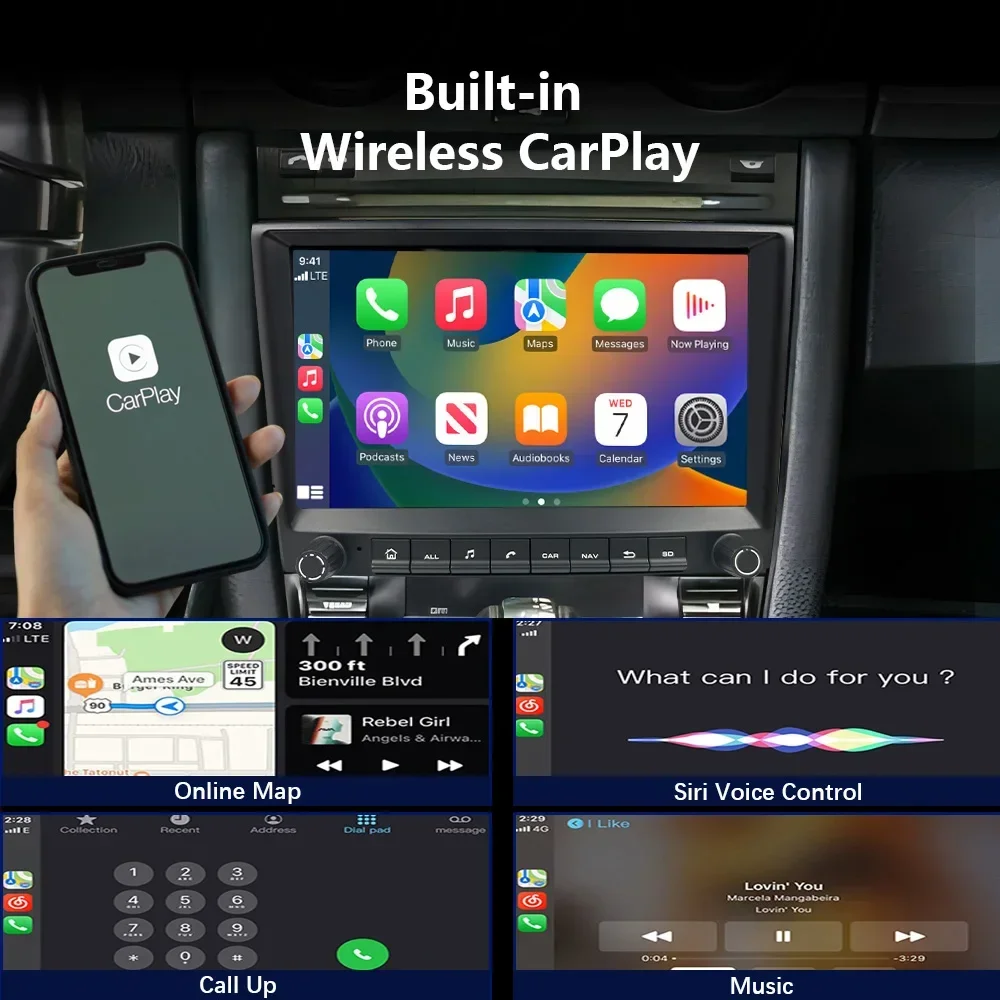 Автомобильный радиоприемник CHSTEK Android 13 Carplay для Porsche Cayman 911 987 Boxster 997 2005-2013, мультимедийная навигация, Bluetooth WIFI 4G DSP