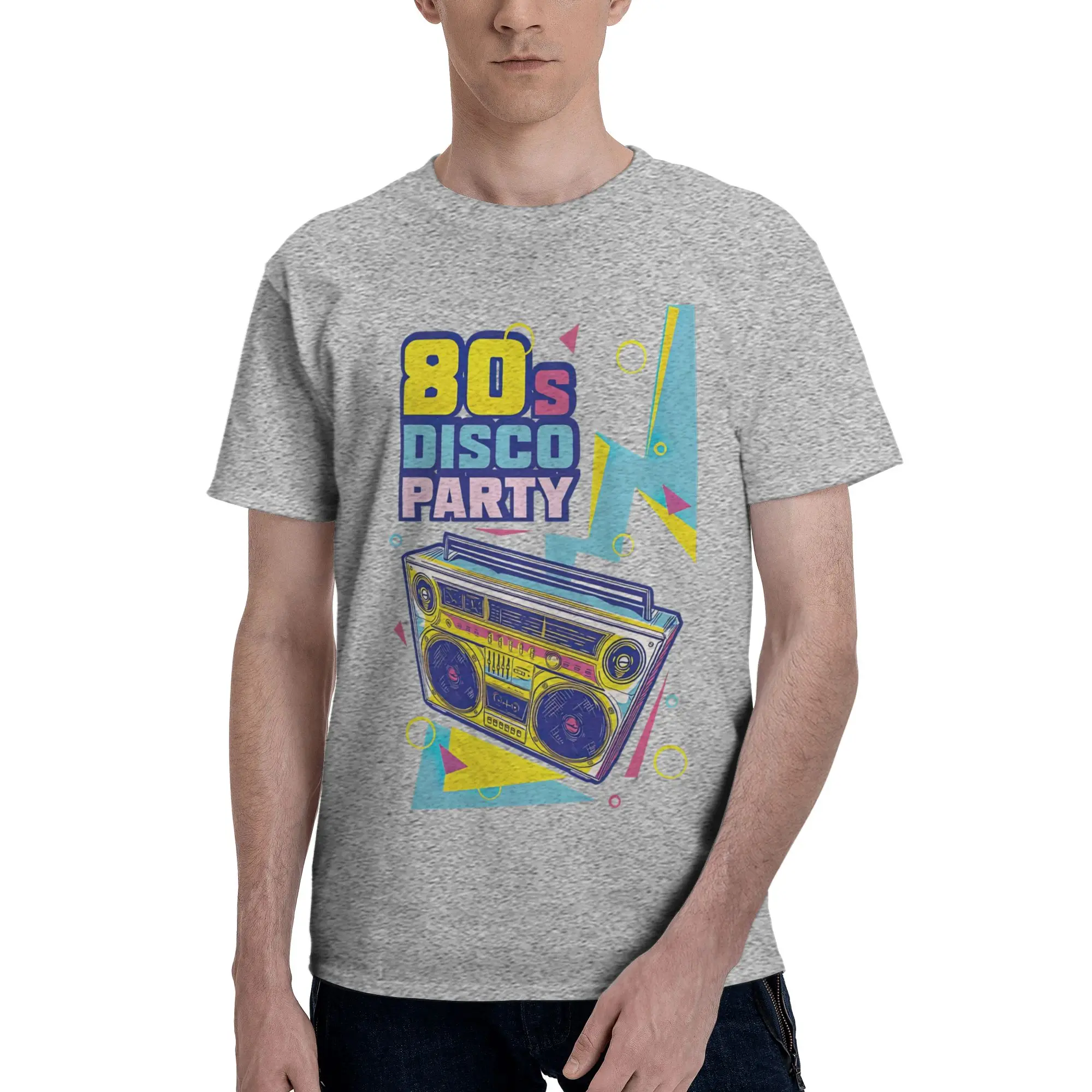 Back to the 80's Retro Music Disco Party Tee Shirt for Men Women Printed T Shirts  100% Cotton Clothes