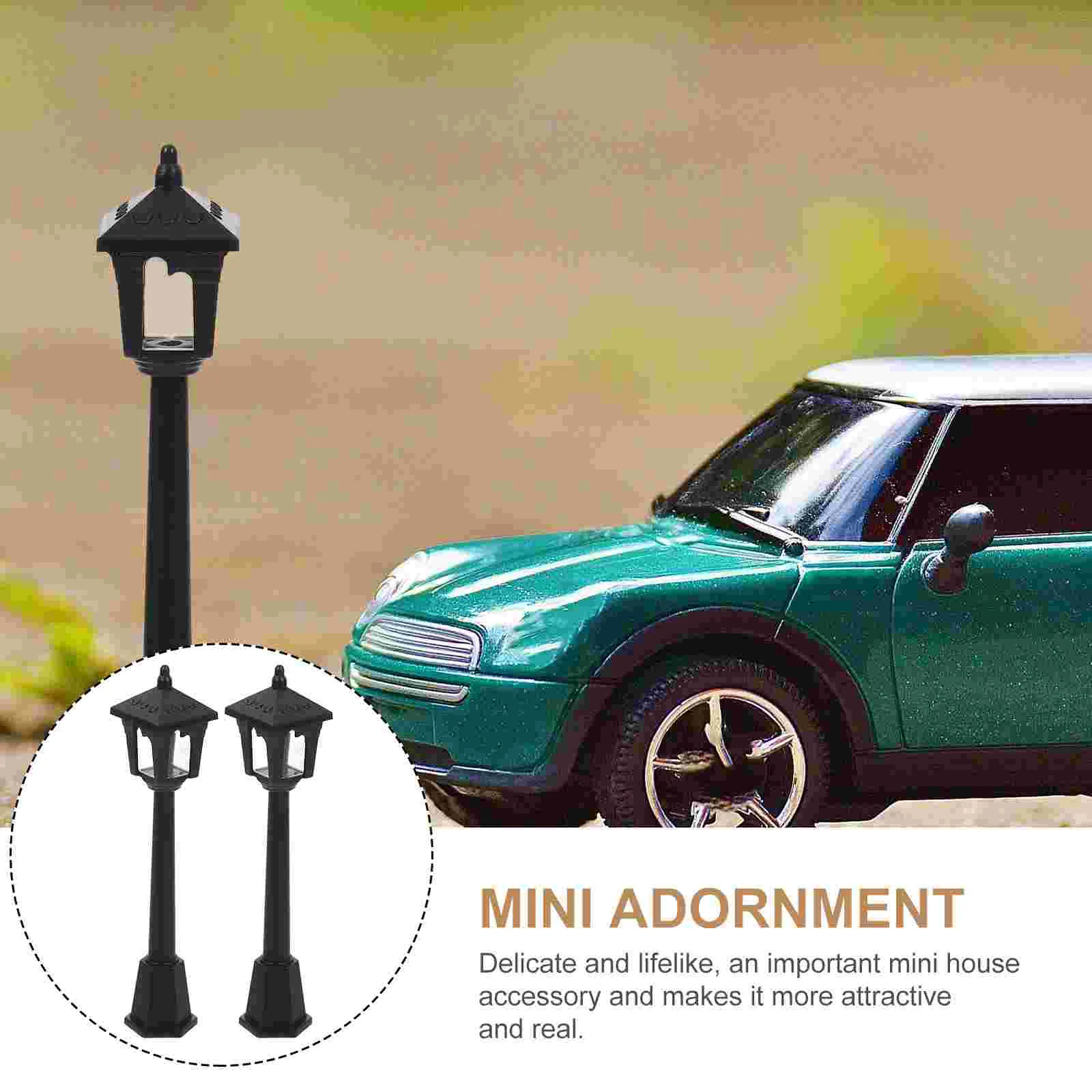 5pcs Stand Table Yard Light Models Tiny Street Lamp Models Miniature Street Lamp Models micro street lights