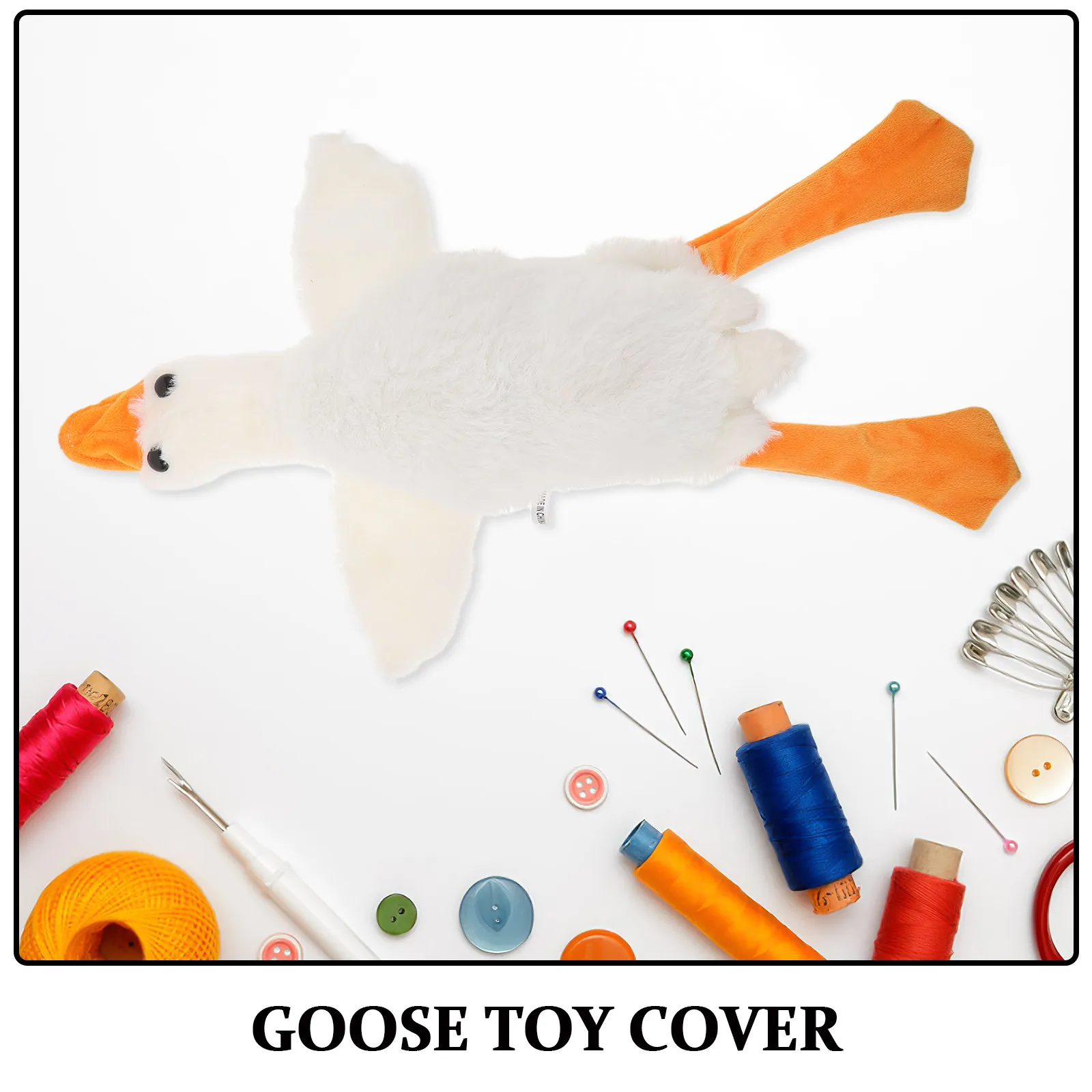 White Goose Stuffed Pillow Cover – Soft Large Decorative Animal Throw Pillow Case for Couch, Sofa & Bed