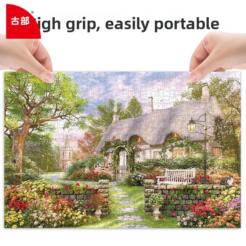 Gubu 1000-delige huisje landschapspuzzel, geavanceerde moeilijkheidsgraad voor volwassenen, rustgevend geestspel, klaar om cadeau thuis muurkunst