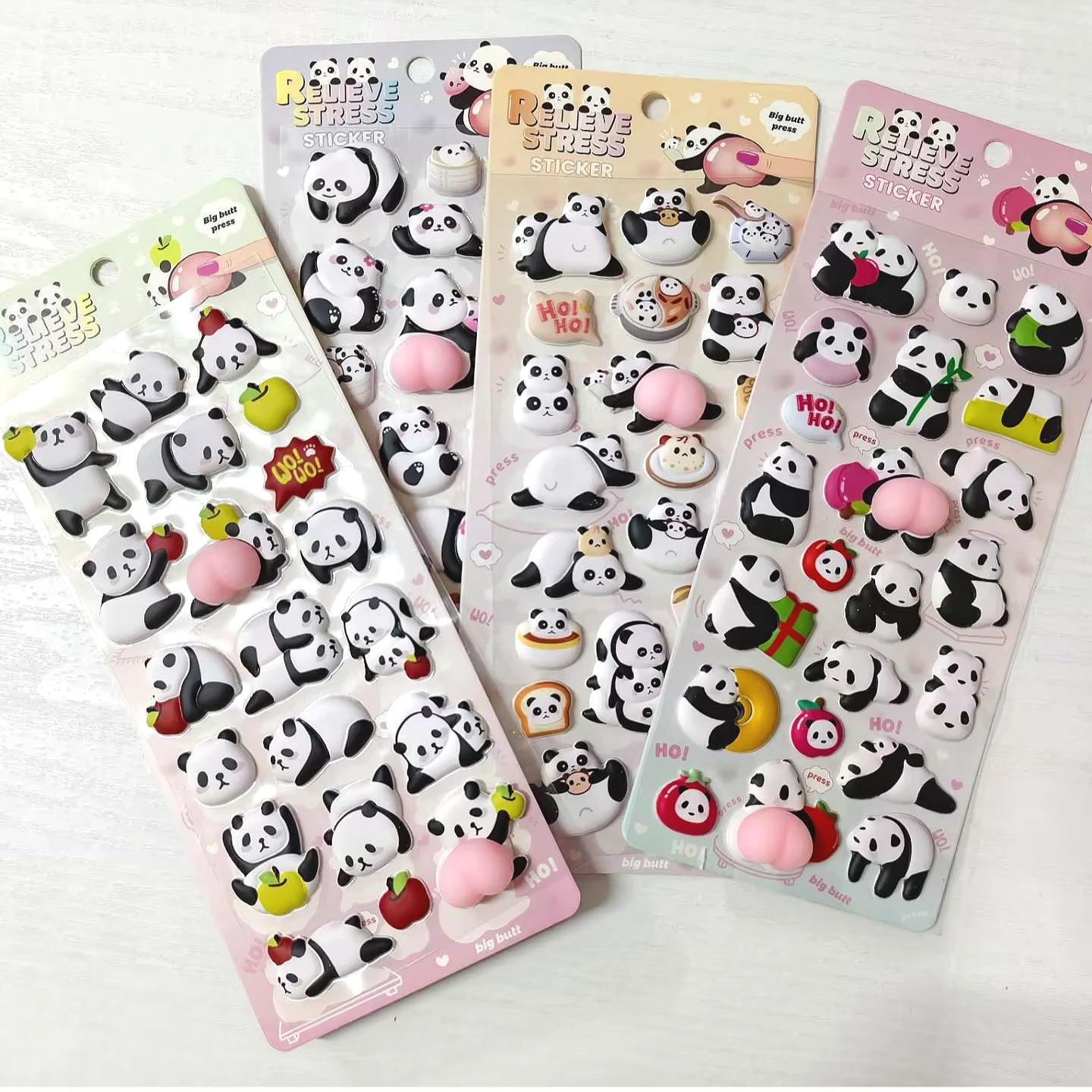 

Cute Panda Stress Relief Stickers, 1/4 Pack, 3D 3D Decoration, Handmade DIY Gift Decoration for Children