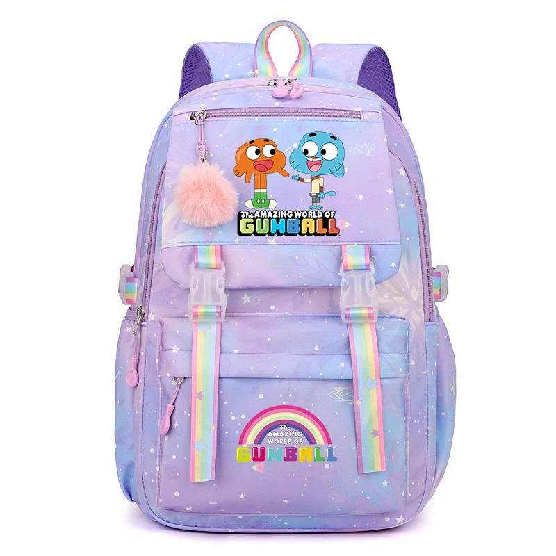 The Amazing World of Gumball Printed High Quality School Bag Primary Student School Bag Fashion Girls Backpacks Children Bookbag