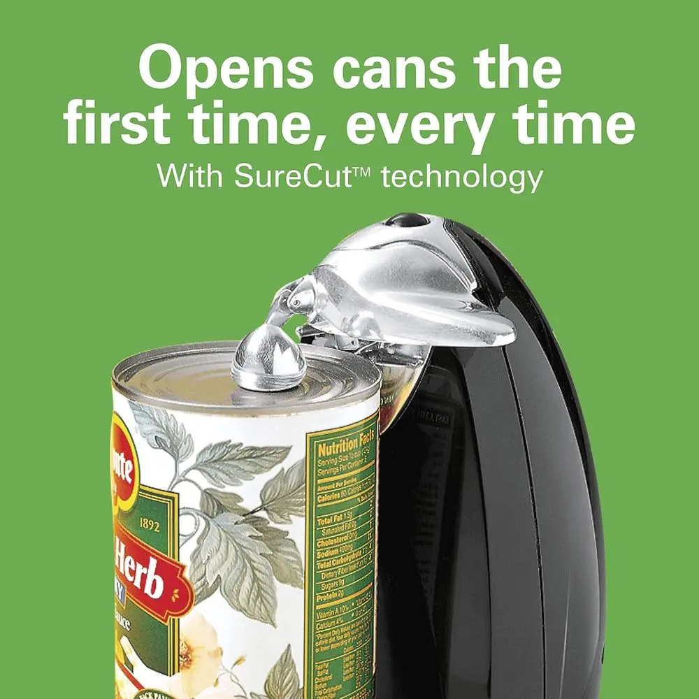 Classic Chrome Electric Can Opener with Automatic Shut Off | Patented SureCut Technology | Cord Storage | Extra Tall | Black | 7