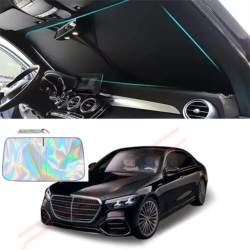 

For Mercedes-Benz S-Class 2025-2026 Car Windshield Sunshade Cover Front Window Sun Shade Visor Auto Interior UV Protection