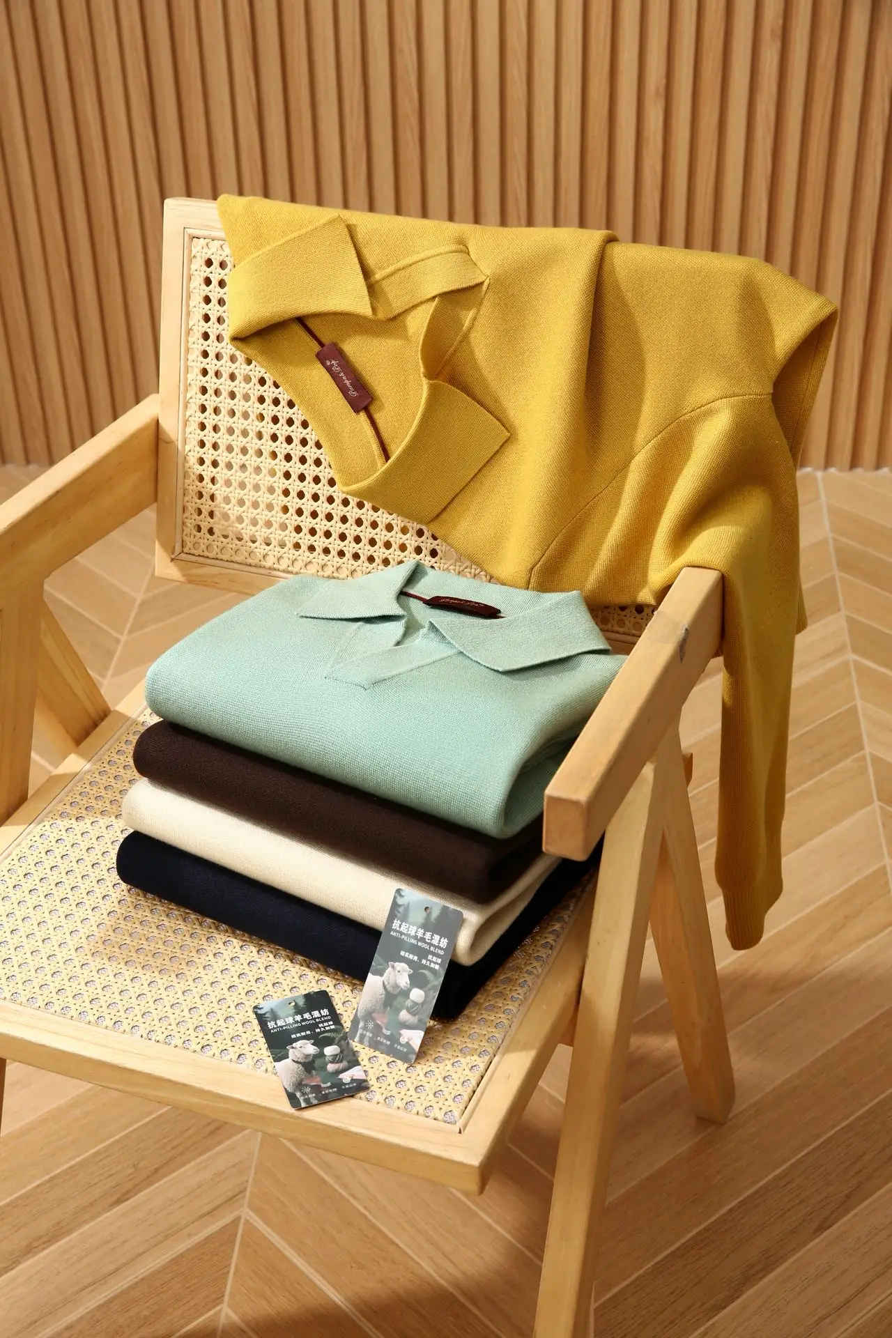 Wool Blend! Men's Fall/Winter Polo Collar Sweater – Premium Knit, Warm, Soft & Skin-Friendly, Perfect for Layering & Work