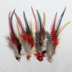 Mixed 4Pcs Multi Colored Feathers Chicken Feather Turkey Feather Pheasant Feather for DIY Crafts Pendants Jewelry Accessories