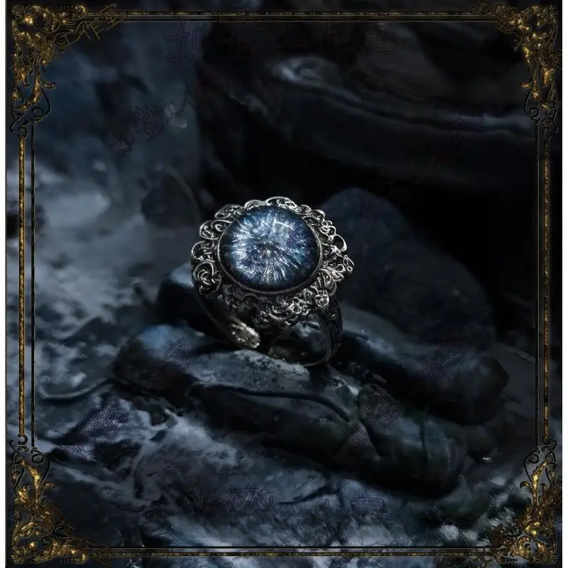 التصميم الفريد لخاتم Rani Tanni Dark Moon حول خاتم الرجل العجوز في فرنسا فاخر في أزياء Ins #5