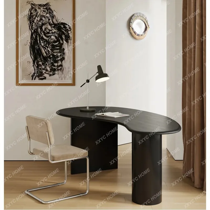 SLWhite simple modern special-shaped solid wood boss table  computer desk