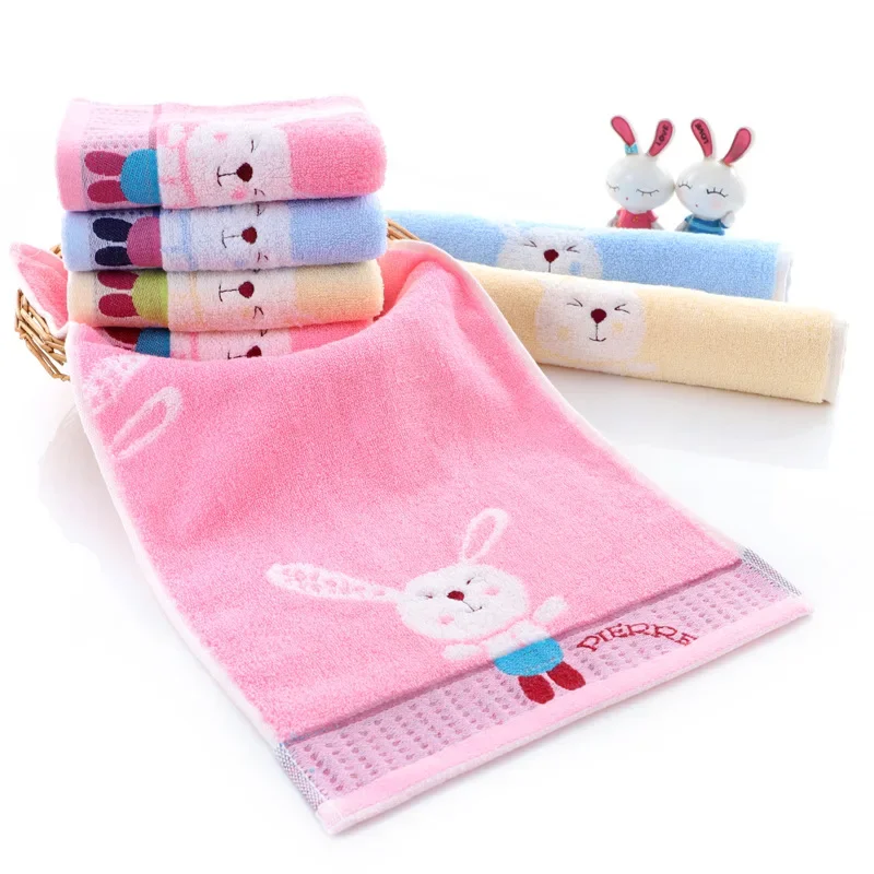 Serviette de bain en coton pour bébé, gant de toilette doux pour enfants, lapin de dessin animé, mouchoir d'alimentation pour nouveau-né, douche et gril, 1PC