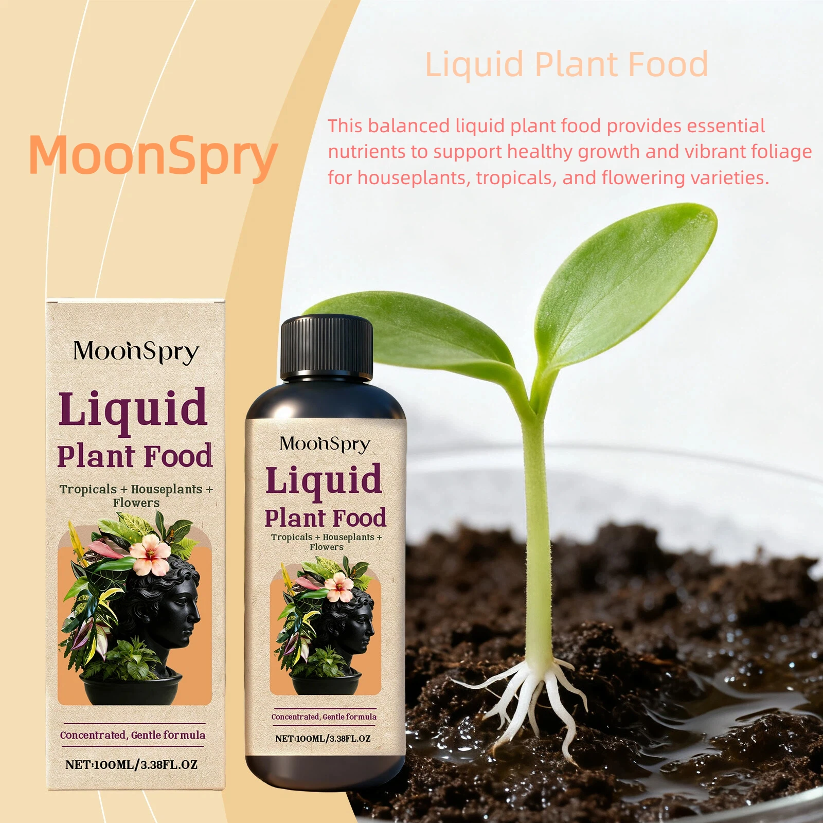 Plant Liquid Fertilizer Promote Root Growth Supplement For Tropicals Houseplants Flowers Easy-To-Absorb Plant Nutrient Solution