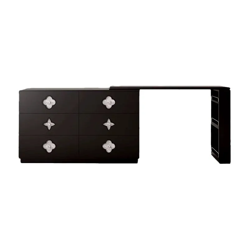 

Solid wood dresser chest of drawers integrated French vintage corner retractable makeup table bed end storage cabinet