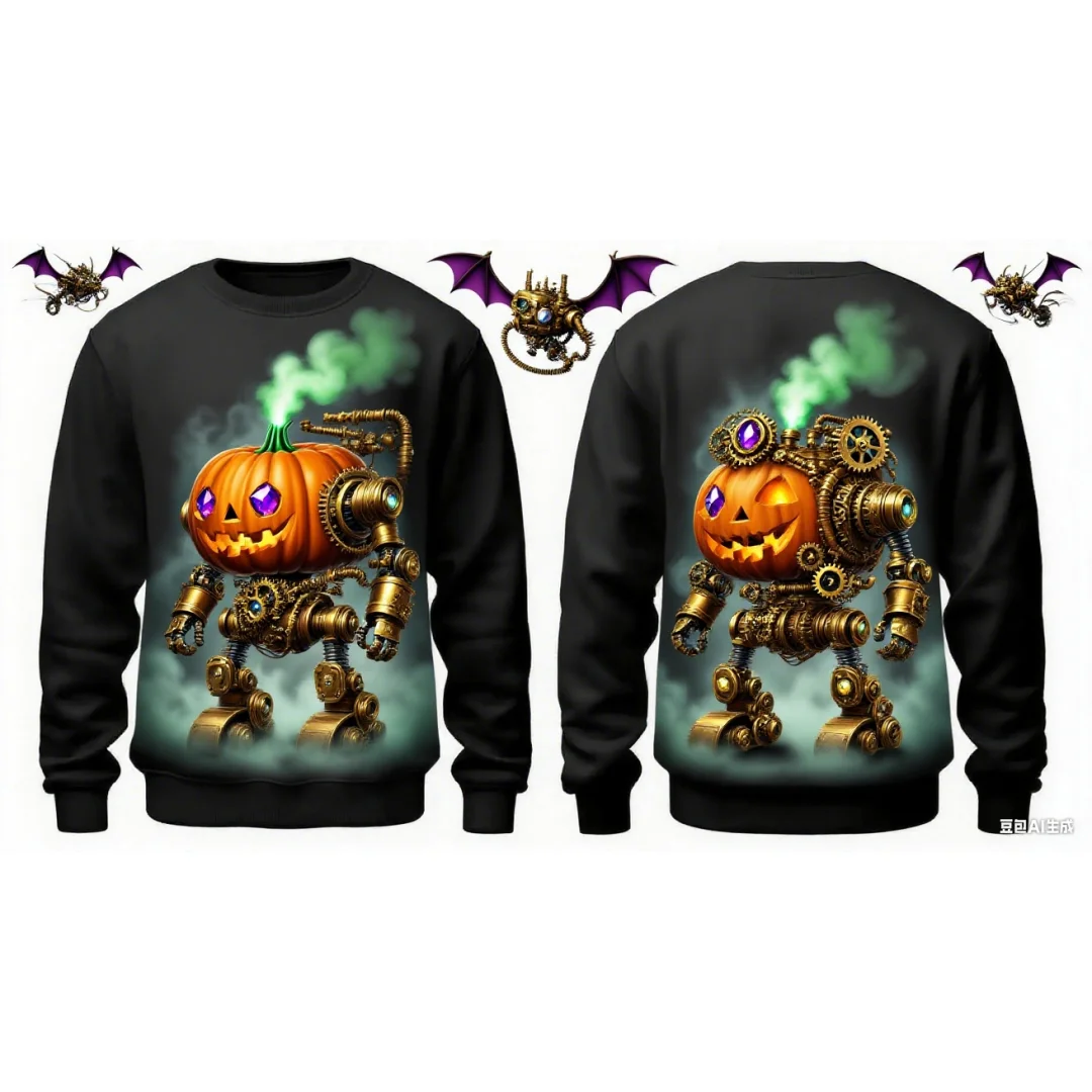 Механическая толстовка с рисунком тыквы на Хэллоуин, 3D принт, весенне-осенняя модная уличная одежда для отдыха, мужские и женские толстовки Y2K