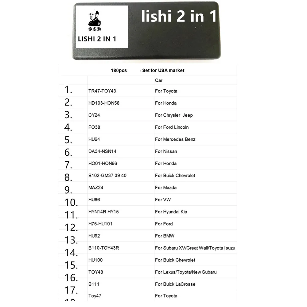 LISHI 2 in 1 FOR USA TOY43 HON58R CY24 FO38 HU64 NSN14 MAZ24 HU66 HY15 HU101 HU92 TOY43R HU100 TOY48 TOY47 B111 FOR GM37/GM39