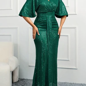 Vitrchp Batwing Manga -Kleider Nacht 2025 Sexy Meerjungfrau Clock in vest Kleid Glitzer Elegante Schuhe Shorts Long Party Kleid 8 Hauptverkäufe Kurzausstellungspartykleider - №2