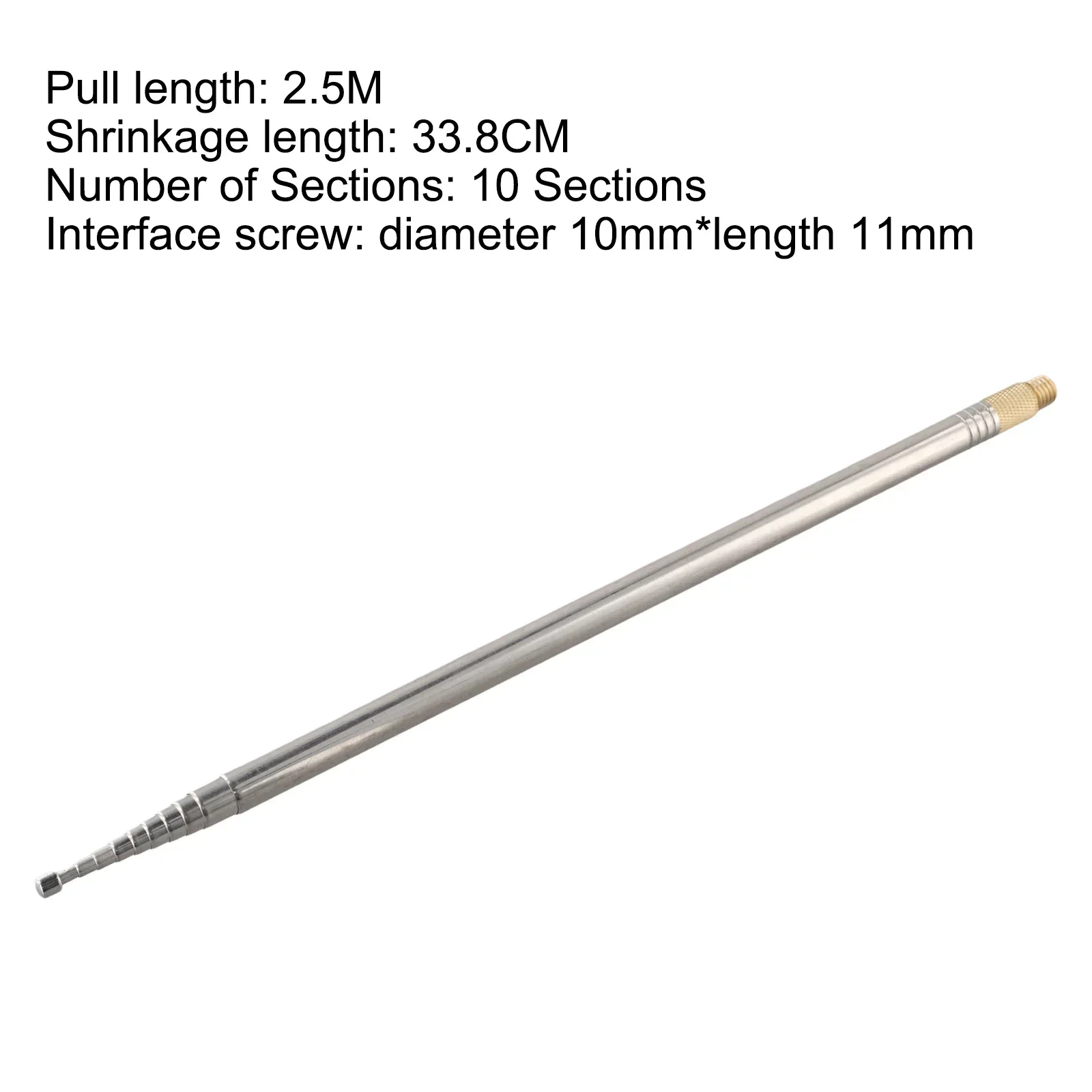 Reliable 2 5m whip antenna for DIY shortwave radios and telescopic antenna elements constructed with 304 stainless steel