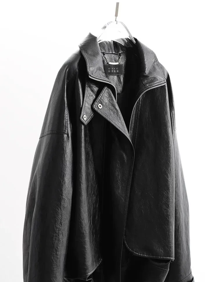 Cool and Stylish~ Motorcycle Leather Jacket Pu Trendy Retro Top Women's Short Leather Coat Autumn 2026