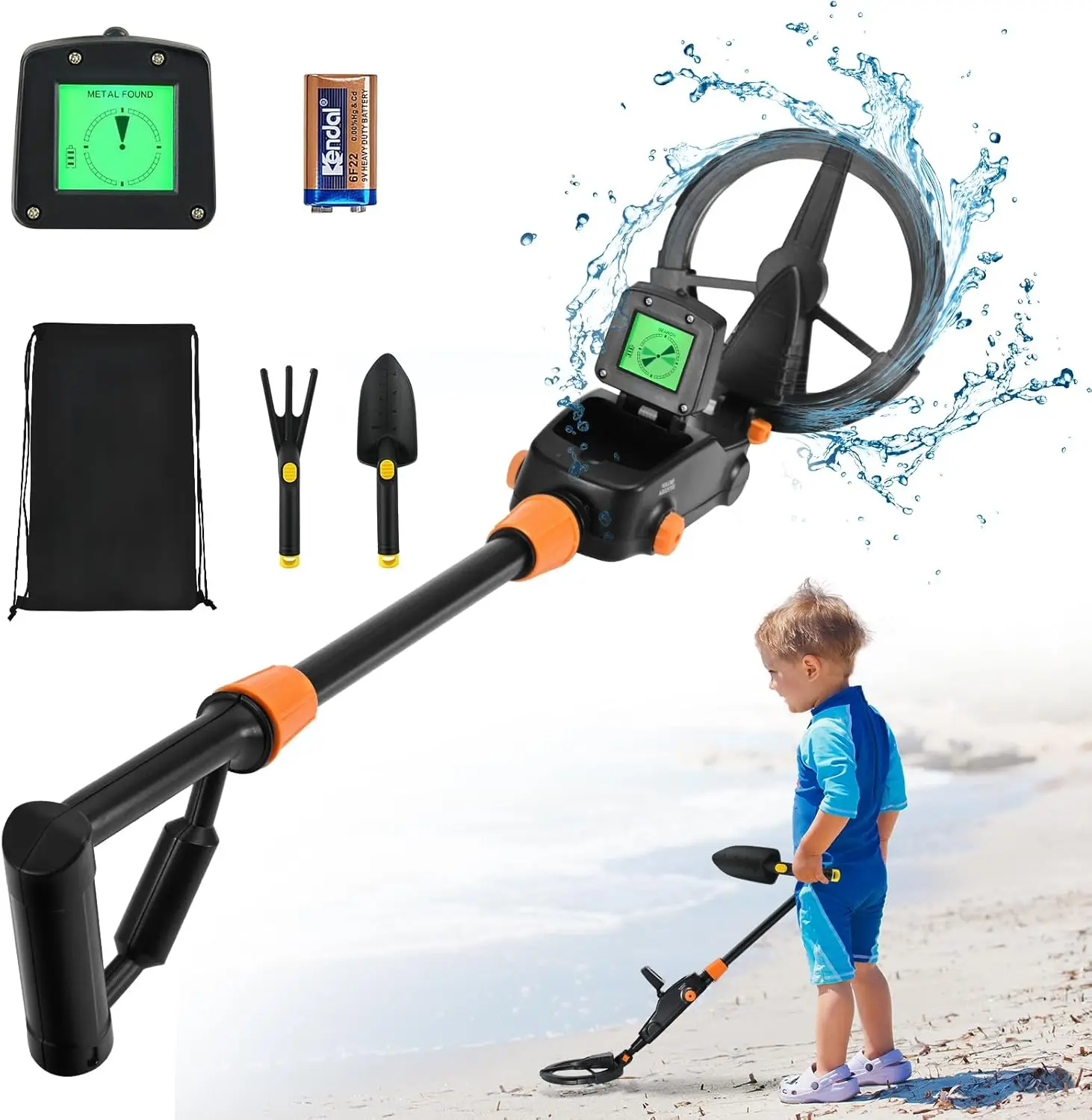 Image of IP68 Wasserdichter Hochpräzisions-Metalldetektor für Kinder, Leichter Metalldetektor mit LCD-Bildschirm und Ton