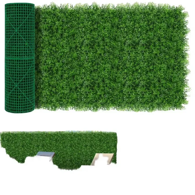Artificial Realistic Plastic Hedge Grass Wall Panels Boxwood Privacy Fence Screen Indoor/Outdoor