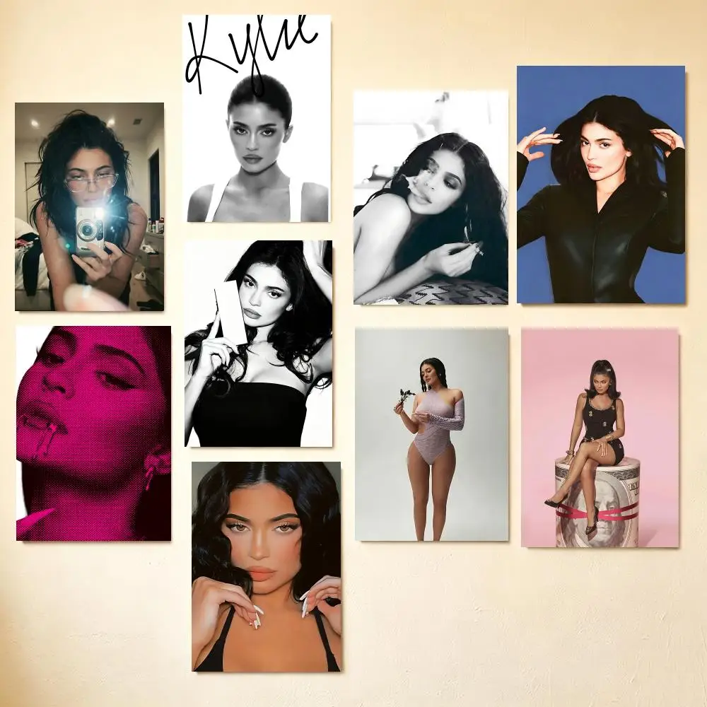 Pôster da Celebridade K-Kylie J-Jenner, Arte HD, Adesivo de Parede à Prova d'Água, Decoração Estética para Casa, Sala de Estar, Quarto, Bar