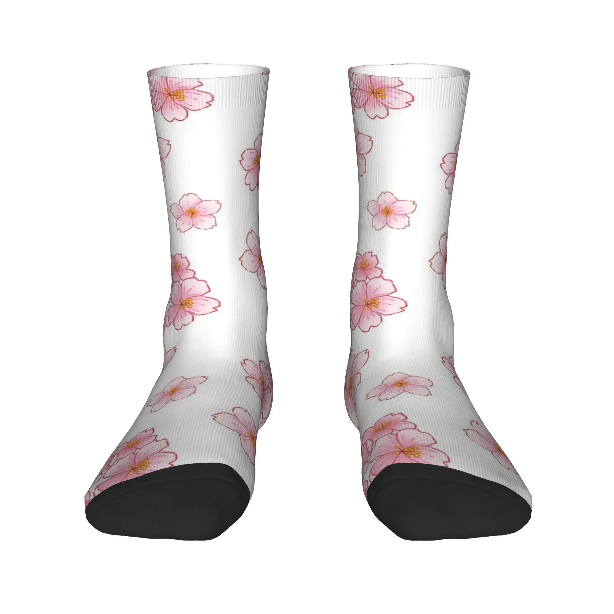 Light Pink Sakura Flower Cherry Blossom Simple Design   Socks  Modern Stockings Spring Anti Slip Couple Socks  Climbing Socks