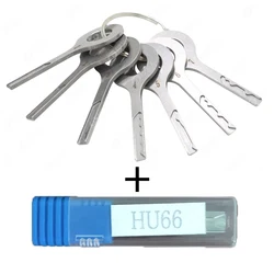 Auto Locksmith Tools 7pcs HU66 Different Length Teeth Car Keys With 1PC HU66 Power Key for Volkswagen Skoda