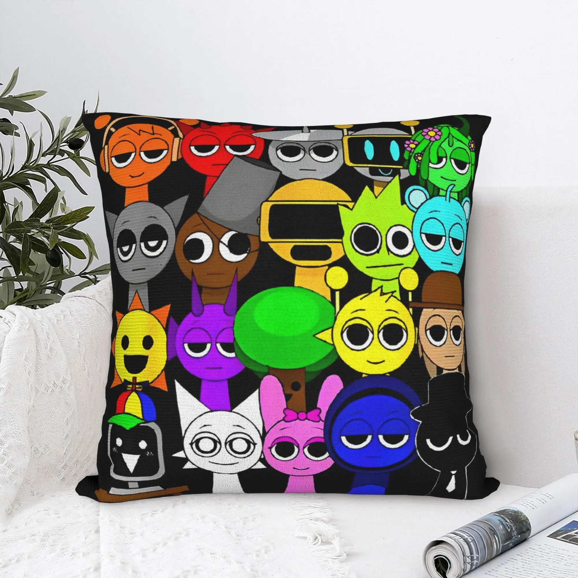 Whole Team Sprunki 20 Toys Square Pillow Cases Cushion Cover Novelty Zippered Decorative Throw Pillow Case Cover for Car 18