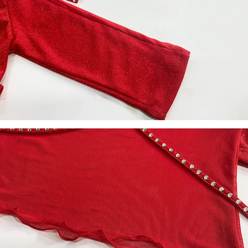 Femmes frange clapet gland danse latine haut et jupe adulte salle de bal Costume Tango Samba Rumba Salsa Jazz scène Performance Danc