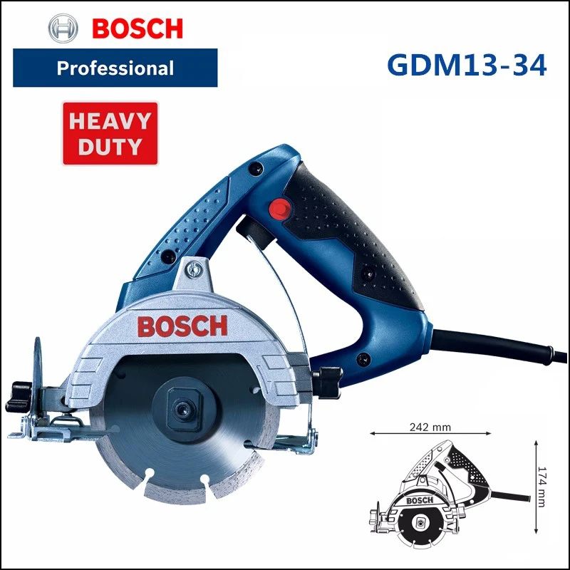 Bosch Gdm 13-34 Cirkelzaag Zware Sleuf Tegel Steen Marmeren Snijmachine Elektrische 1300W Schijf Draagbaar Zaaggereedschap