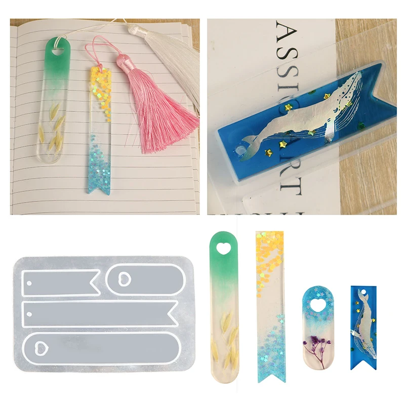 하트 구멍 북마크 에폭시 송진 몰드, DIY 쿨 북 페이지 마크 키체인, 어린이 학생 선물, 학교 사무용품