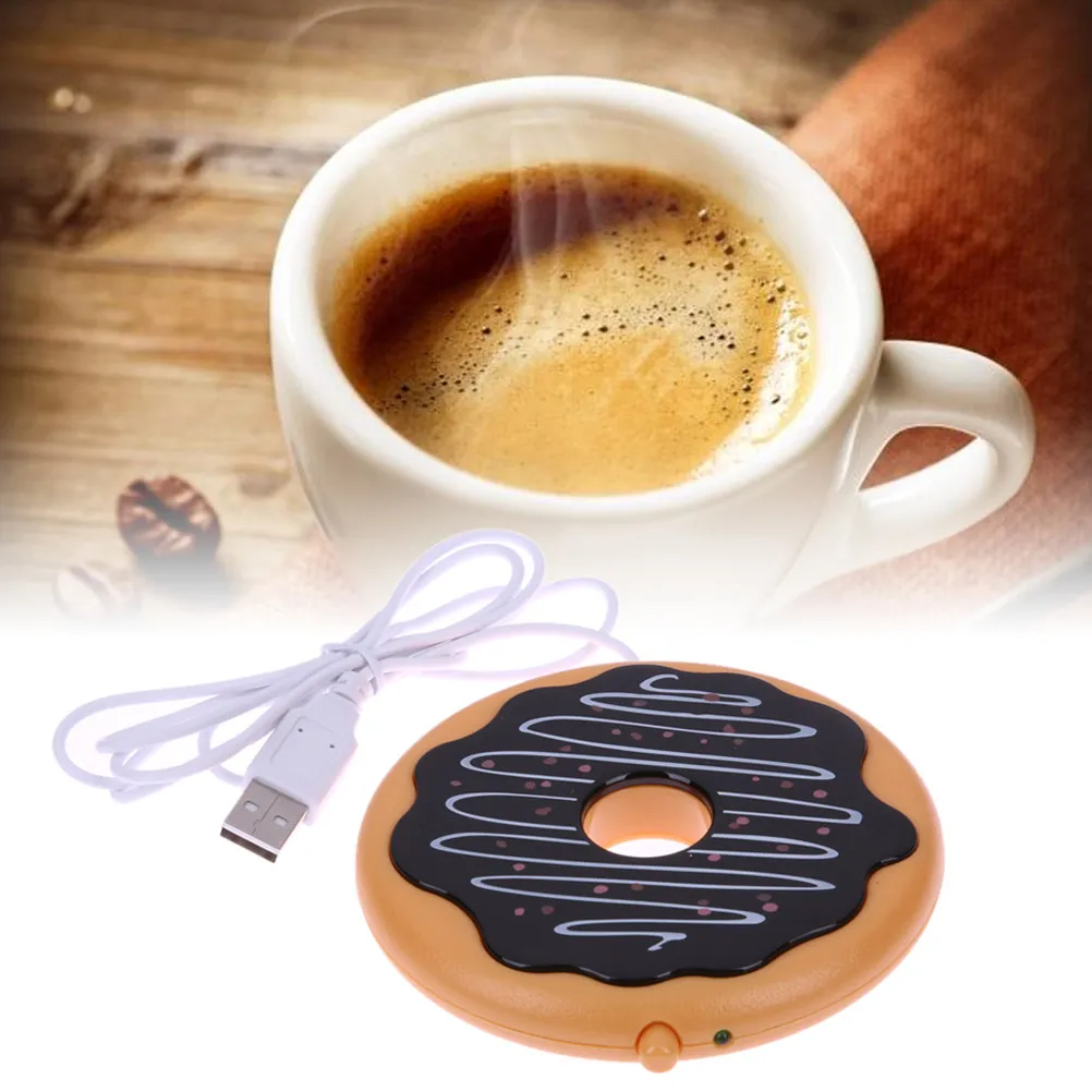1Pcs USB Heating Coaster Doughnut Shape Cup Pad for Home Office Coffee Tea Milk Warmer Electric Insulation Cup Heater