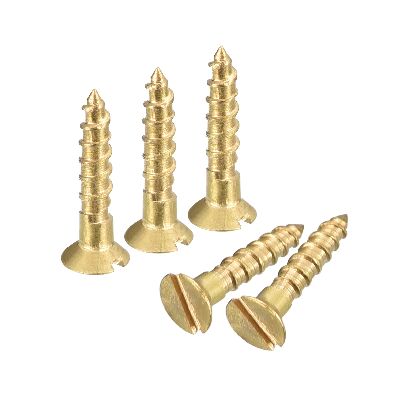 4-45Pcs Brass Wood Screws M1.6-M6 Slotted Drive Flat Head Self Tapping Screw Countersunk for Woodworking Furniture