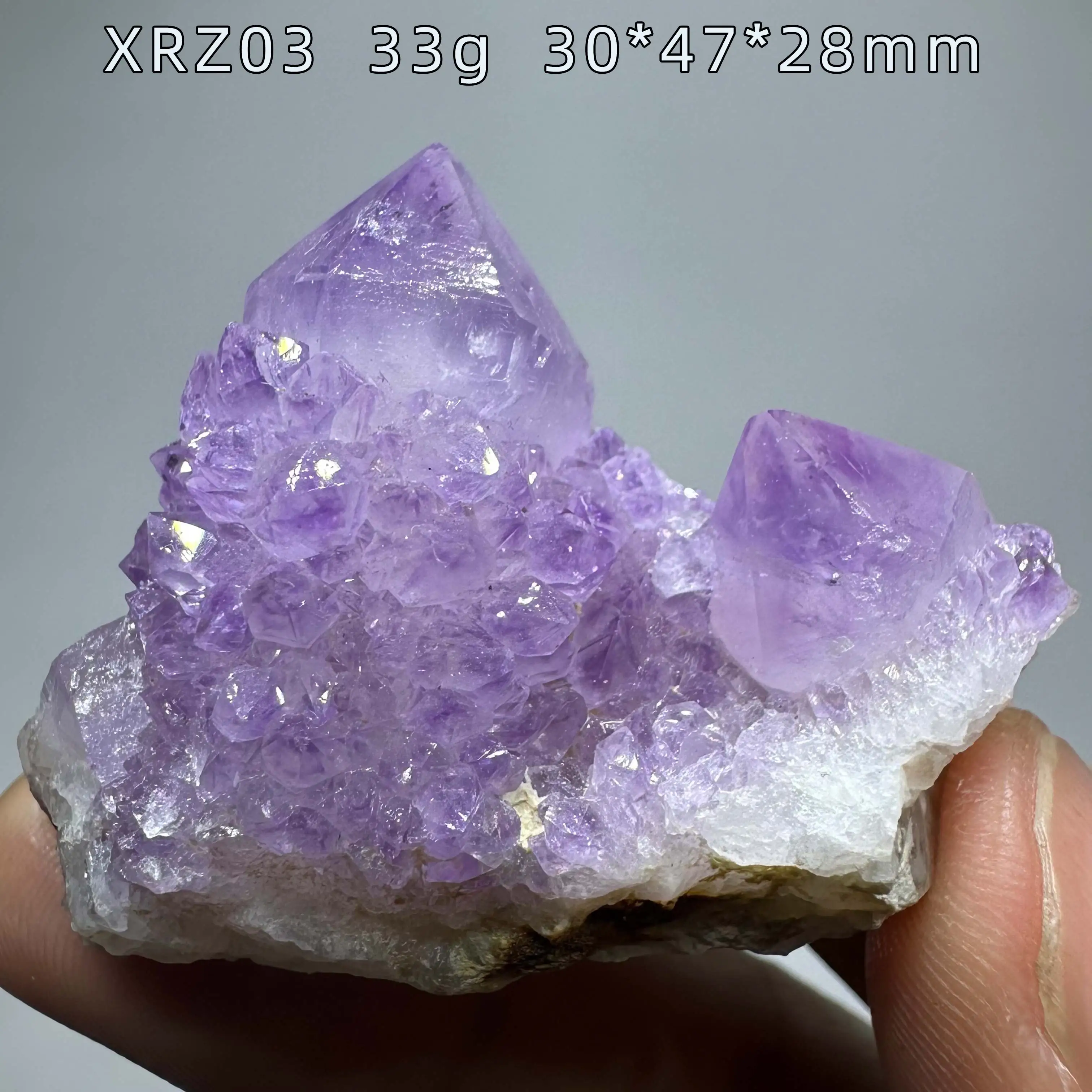 Natural rare purple cactus mineral specimens, healing quartz crystals, stones, gemstones, and home decorations