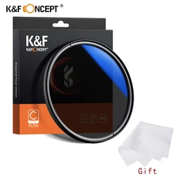 K&F Concept Circular Polarizer Filter HD Super Slim Multi-Coated CPL Lens Filter 37mm-82mm for Camera Lens ,With Cleaning Cloth