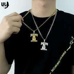 ULJ Hip Hop DEATHROW RECORDS Prisoner Necklace AAA Rhinestones Pendant  Accessories For Man and Woman Iced Out Jewelry