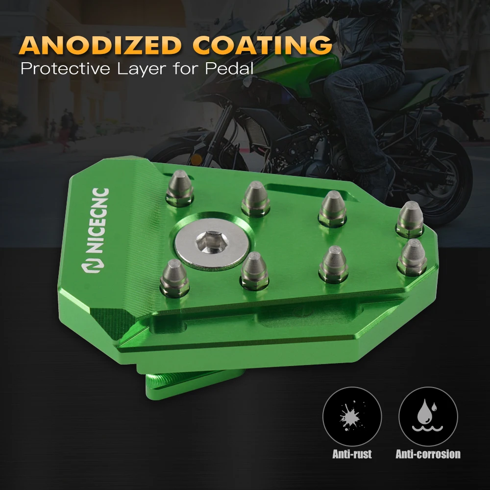 NICECNC Motorcycle Brake Lever Pedal Extension Pad Enlarge Footboard Tip For Kawasaki KLR650 KLR 650 2008-2018 2009 2010 2011 image 2