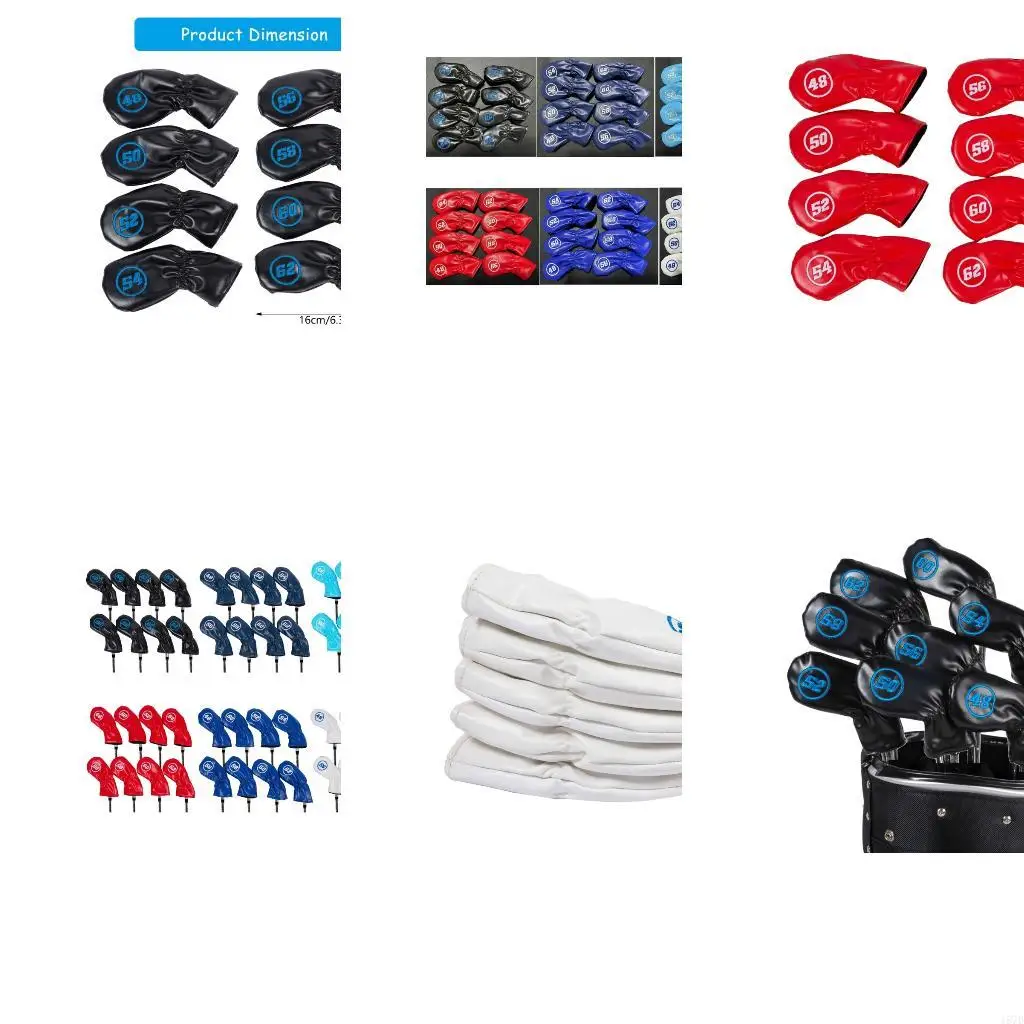 

8 шт. Водонепроницаемые гольфые гольфые клубные головы Cul Cover Leather Гольф -гольф -крышка головы стержень защитные чехлы