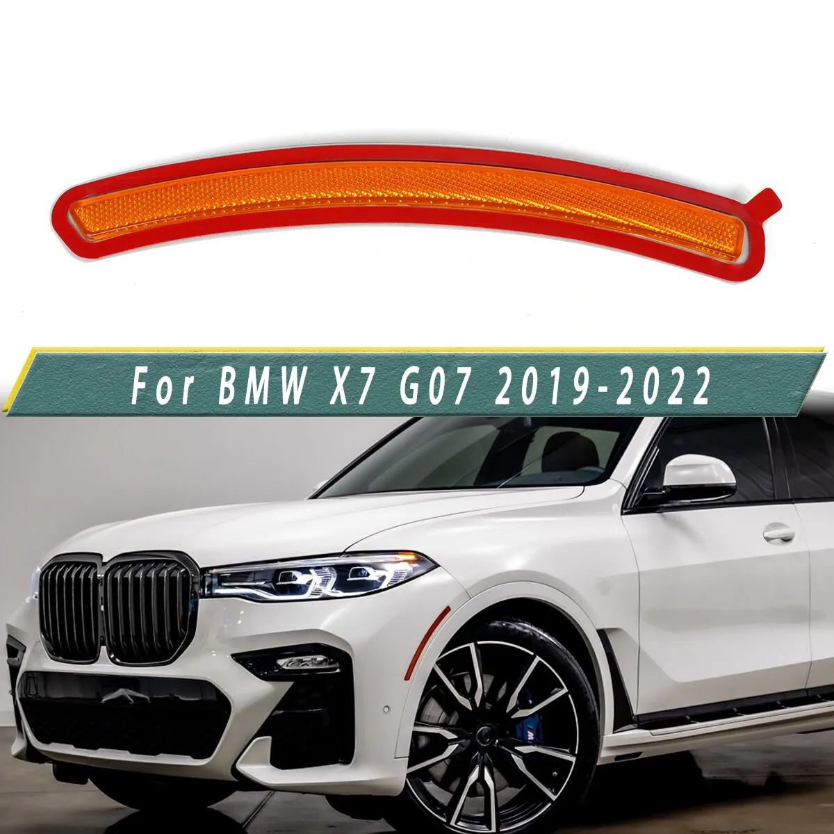 

Фонарь-отражатель переднего бампера для BMW X7 G07 4-дверный 2019 2020 2021 2022, левый, для водителя, сигнальная лампа, декоративная модификация