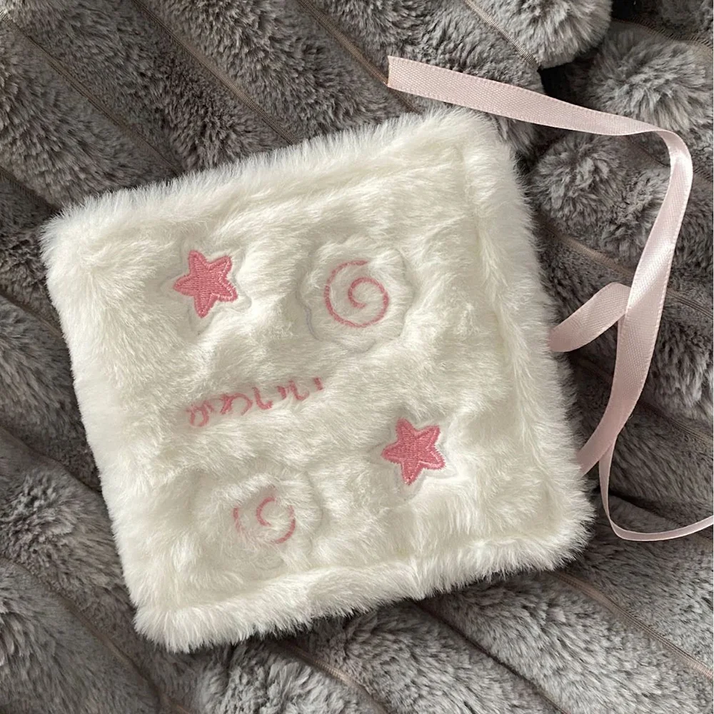 Star Embroidery Plush Photocard Album 30 Inner Pages Ribbon Tie Kpop Idol Photo Card Collect Book