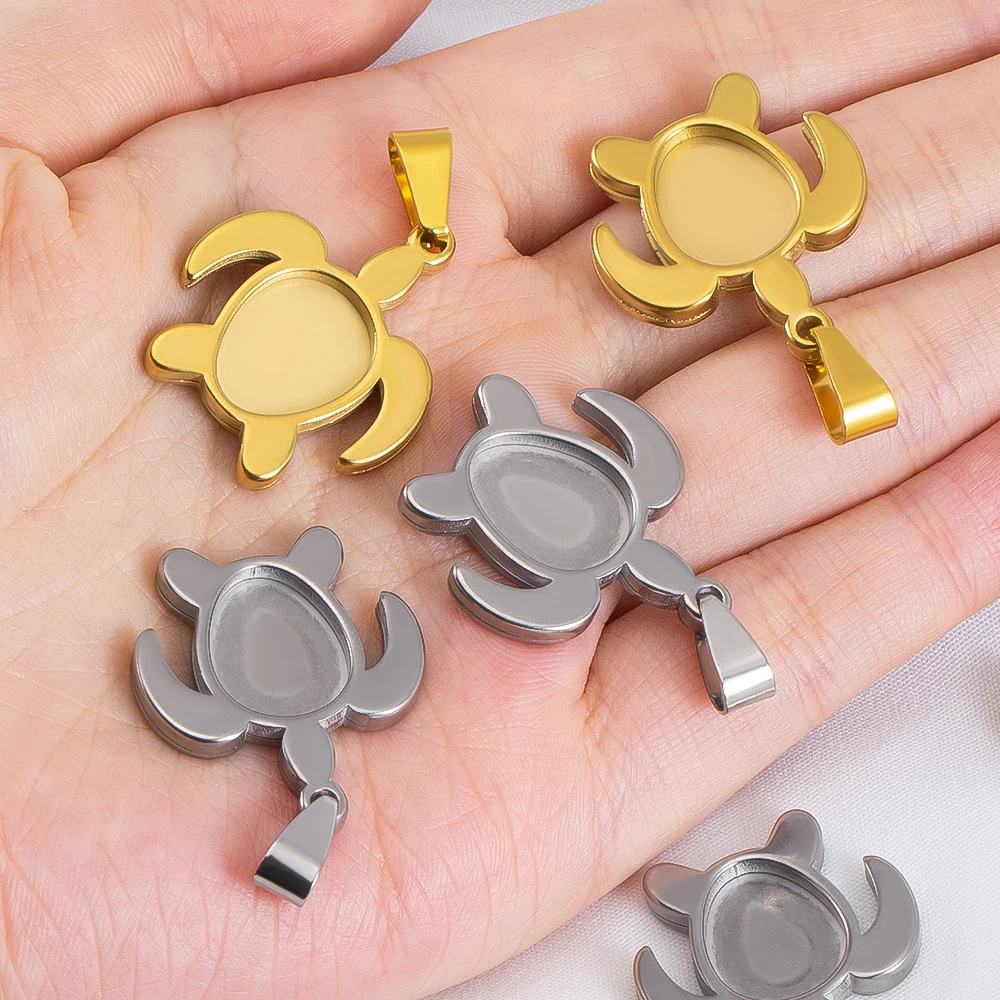 1pc 5pcs Stainless Steel Gold - Bezels Set Pendant review and price