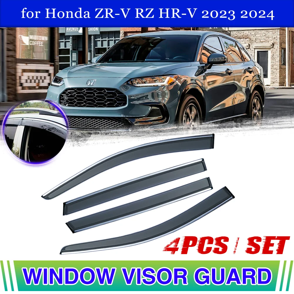 Козырек для окна и двери для Honda ZR-V ZRV RZ HR-V HRV 2023 2024, вентиляционный тент, защита от дождя, крышка для бровей, дефлектор, наклейка, аксессуары