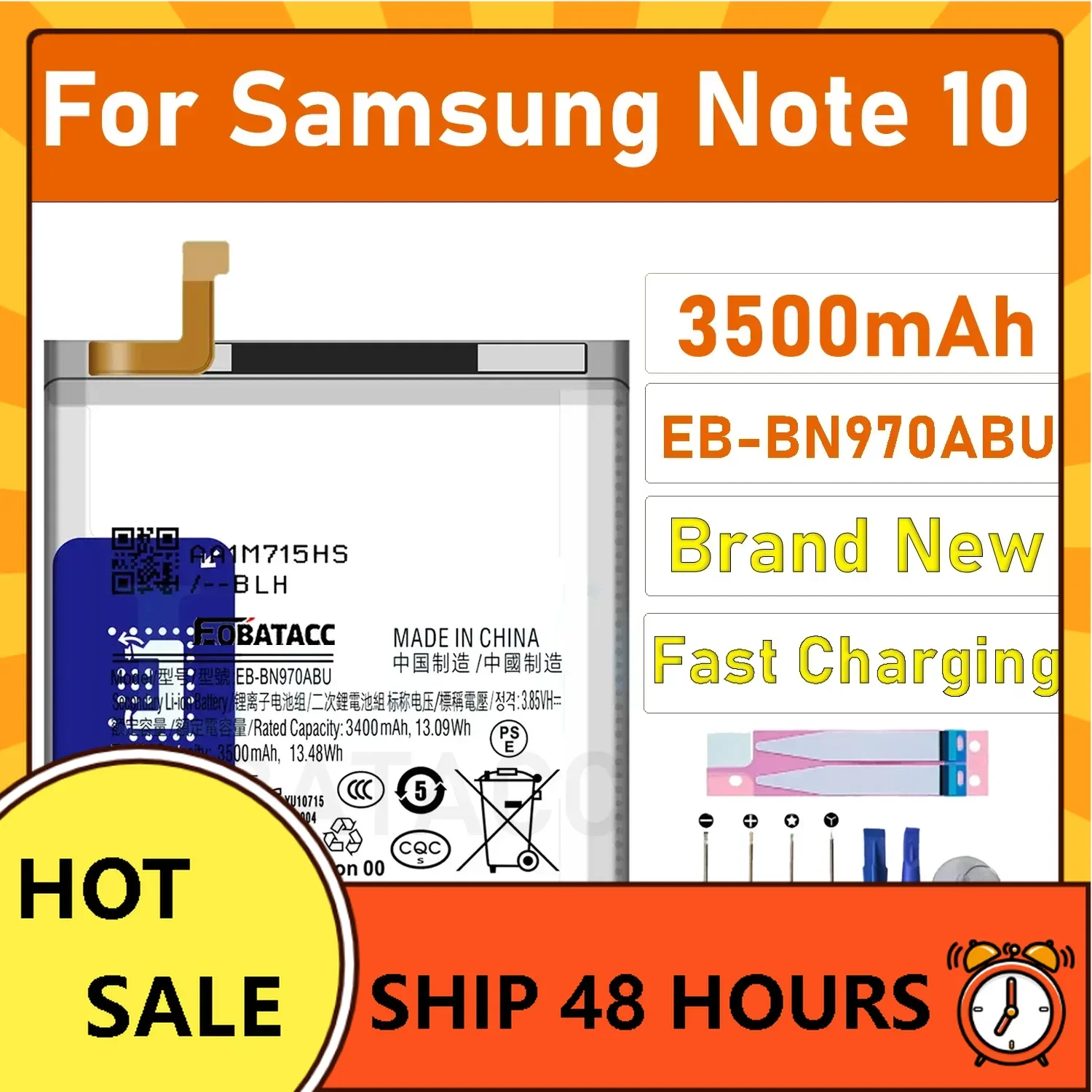

Для Samsung EB-BN970ABU Сменный аккумулятор емкостью 3500 мАч для Samsung Galaxy Note 10 Батареи