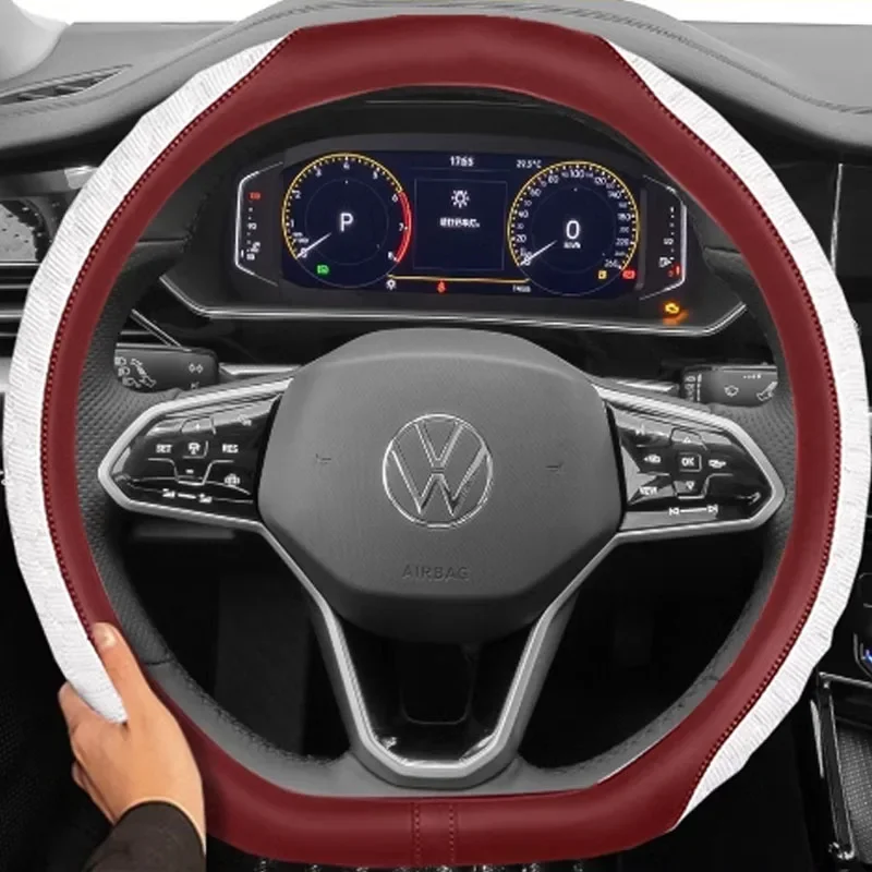 For Volkswagen VW R Polo Beetle GTI GTE Golf MK2 MK3 MK4 MK5 MK6 MK7 MK8 B5 B6 B7 accessories Universal car steering wheel cover