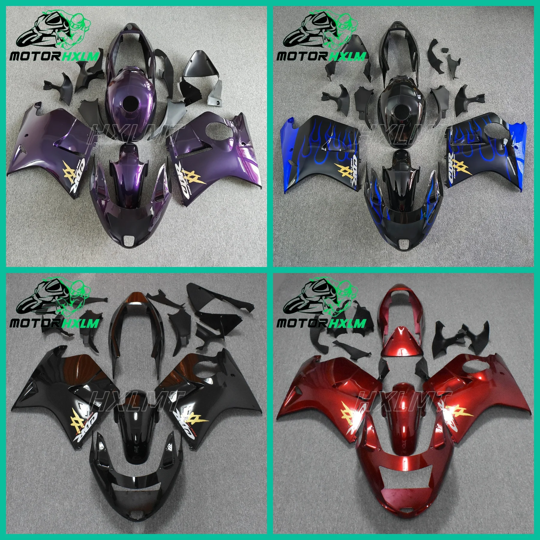 Custom Motorcycle Fairing Kit Fit For Honda Blackbird CBR1100XX 1996-2007 Purple Blue Black Red ABS Plastic Full Fairing Kit