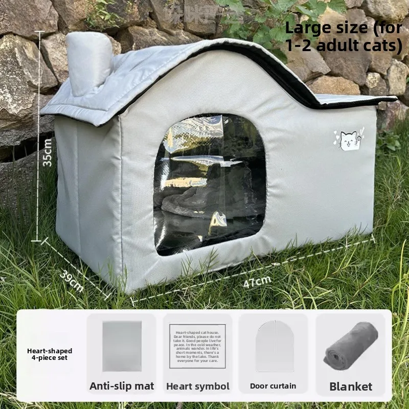 

Большая вилла-эльтер с высокой посадкой, зимняя защита, теплый, водонепроницаемый, универсальный дом для Stray s Summer Sunade Function