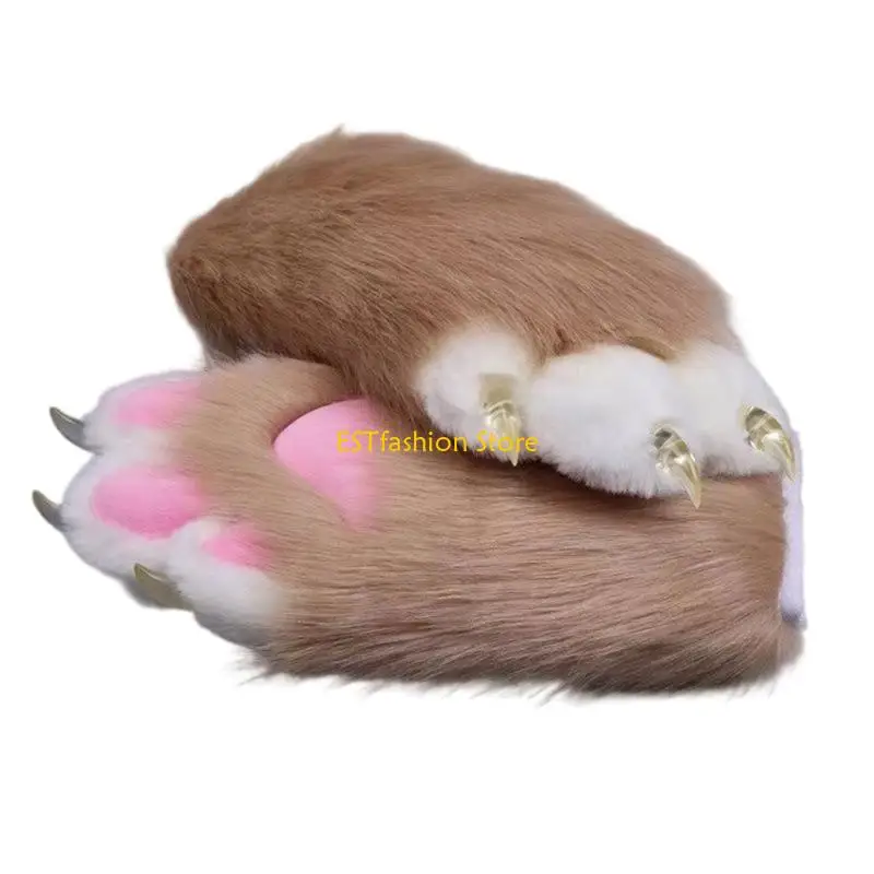 Y5GC Anime Roleplay Nails Rękawiczki urry Stuff Wolf Nails Rękawiczki Cosplay Furry Glove