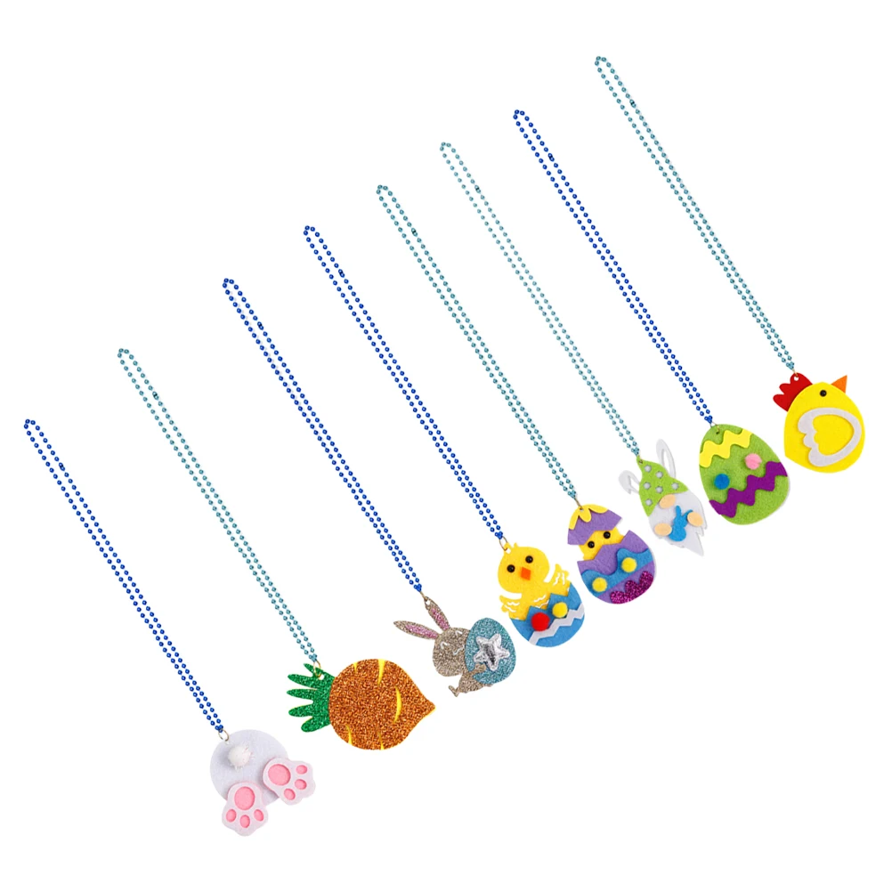 

8 Pcs Bead Chain Children Necklace Girls Jewelry Ages 8-12 Plastic Women Easter Necklace Cartoon Festival Girl Women