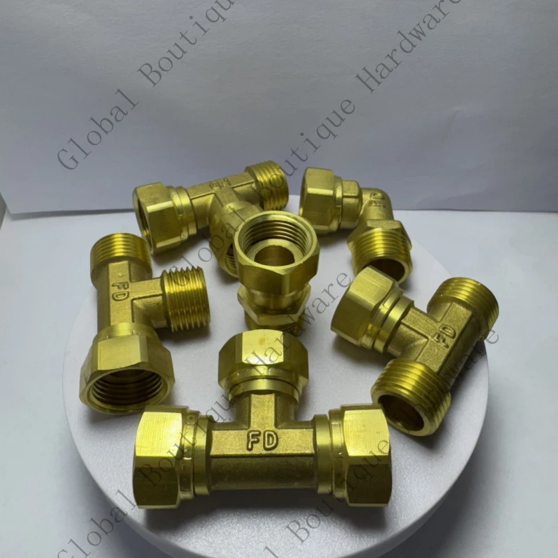 Brass union tee elbow direct4PointsDN15Internal and external threaded connectors pipes, one inlet and two outlets