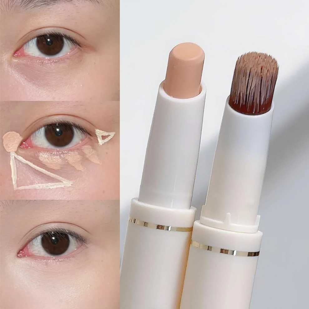 Dubbelzijdige Matte Concealer Pen Blijvende Waterdichte Volledige Dekking Acne Markeringen Concealer Liggende Zijderuppen Koreaanse Make-Up Cosmetisch