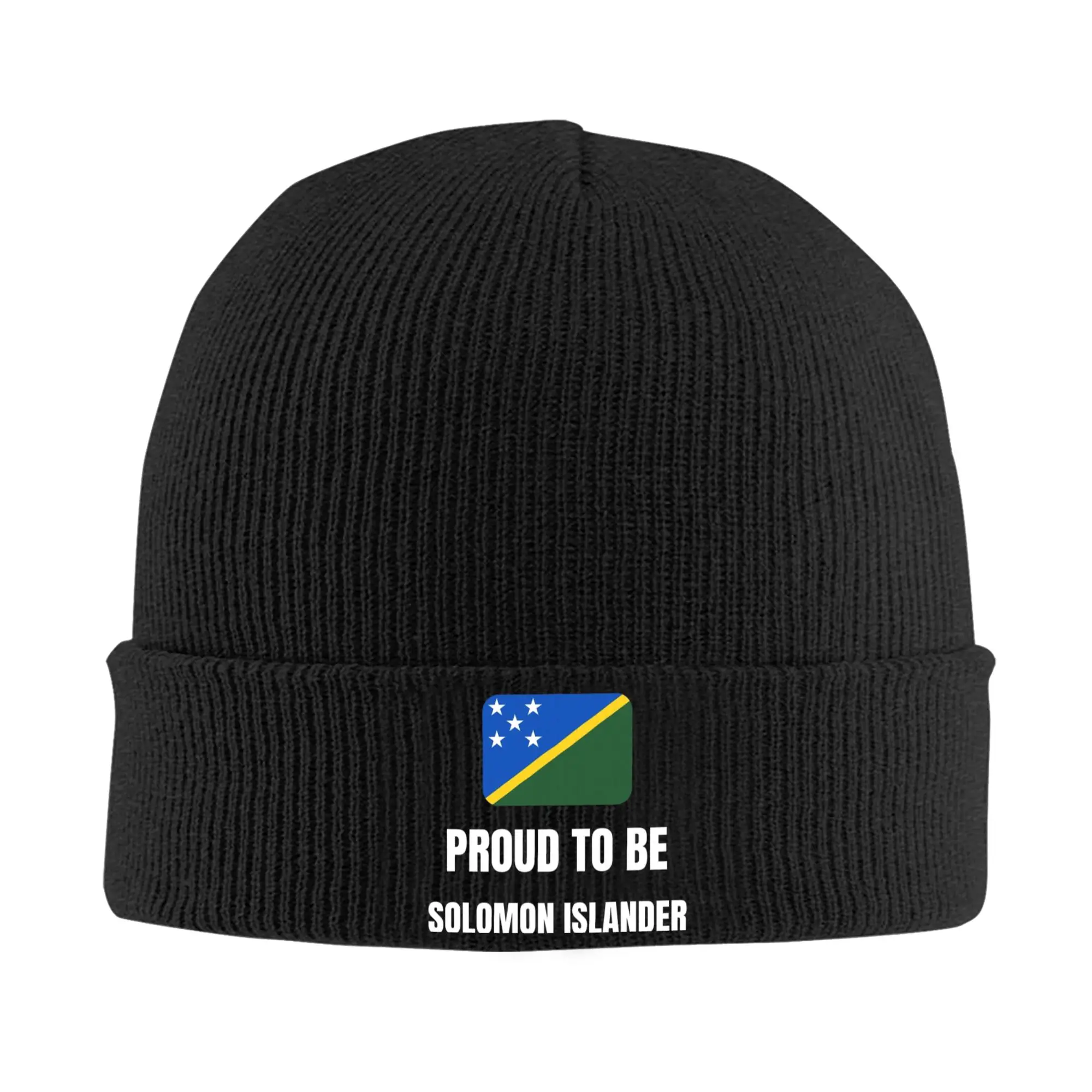 Proud to be Solomon Islander Knitted Hat Beanie Autumn Winter Hat Warm Acrylic  Street  Cap Men Women Gifts